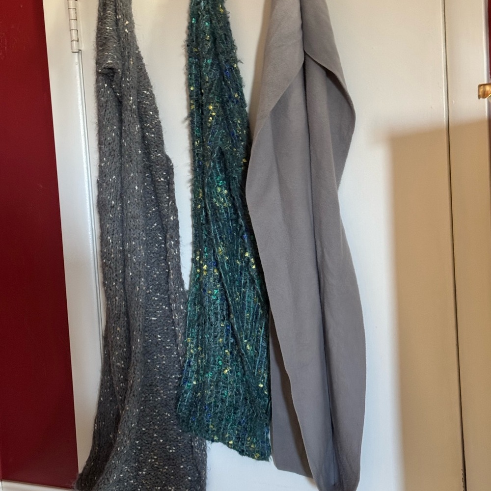 Stylish Gray and Green Scarves